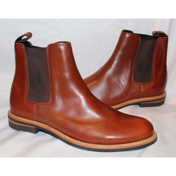 Nisolo Men\'s MAHOGANY Marco Everyday Chelsea Leather Boots $268 NEW